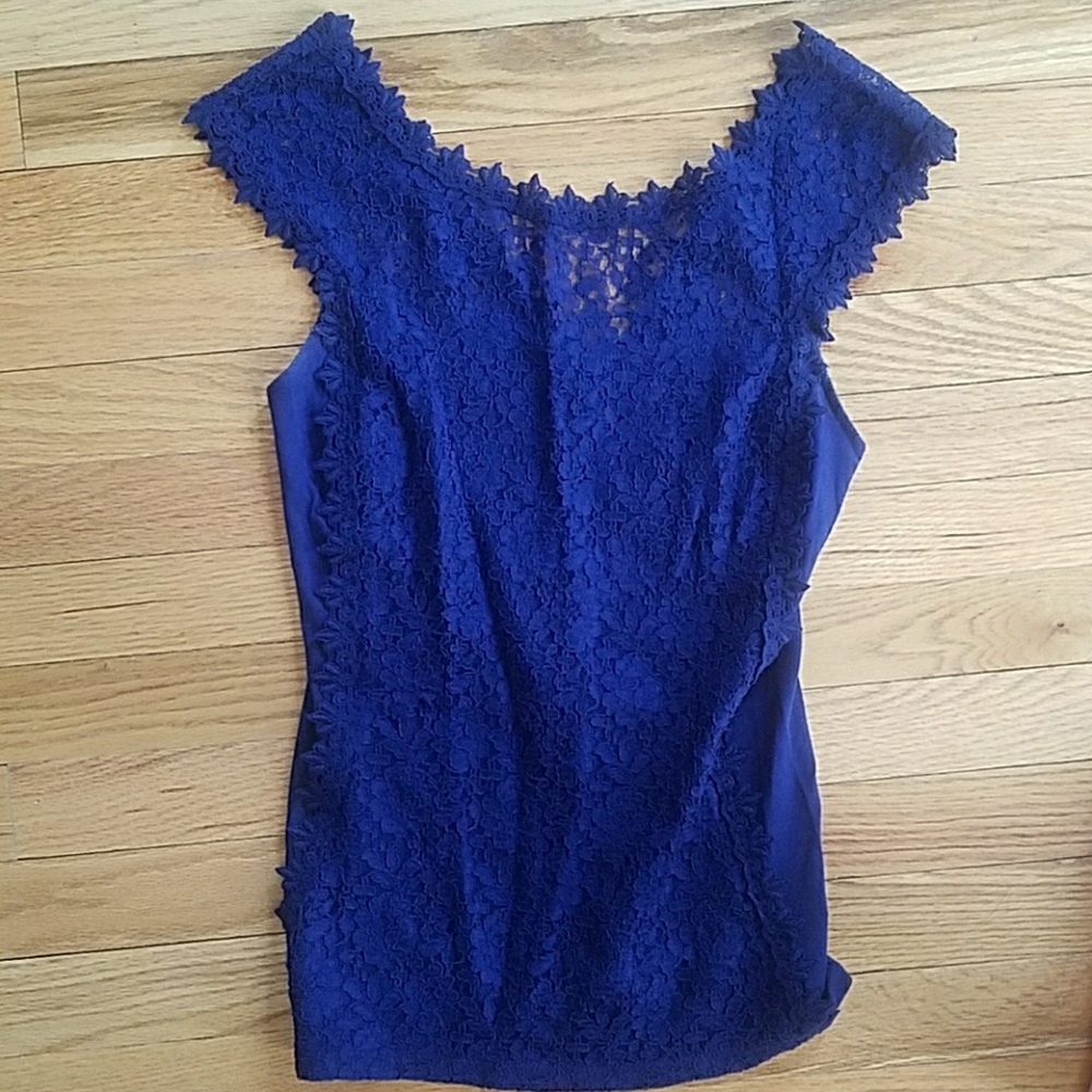 Express blue sleeveless top